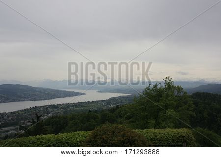 Landscape Uetliberg Zurich Mountain City View Panorama