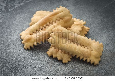 Tipical italian cake "Chiacchere" for carnival party