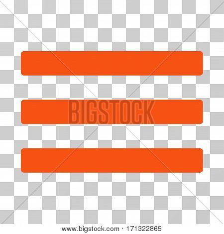 Menu icon. Vector illustration style is flat iconic symbol orange color transparent background. Designed for web and software interfaces.