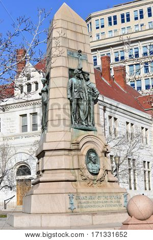 WASHINGTON, DC - MARCH 14, 2014: The Grand Army of the Republic Memorial on Pennsylvania Avenue commemorates the 1861-65 Civil War.