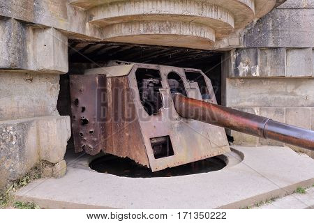 Remains Of The Mulberry Harbour In Normandy France, Europe