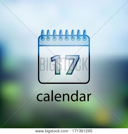 Calendar Icon. Isolated On Background Blurred