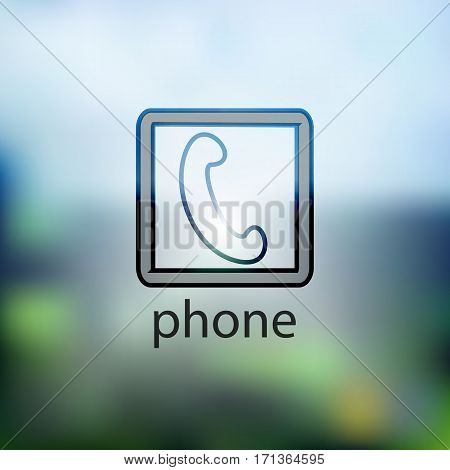 Phone Icon. Isolated On Background Blurred