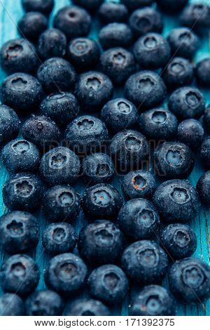 Freshly picked blueberries.  blueberries texture. selective focus