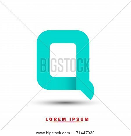 Letter Q icon and logo template.  New design, elegant, and simple typographic . blue
