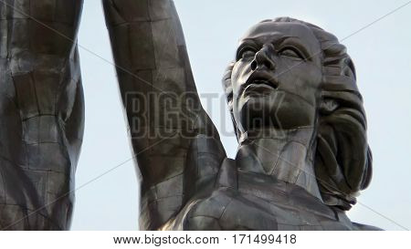 The Head of the figure of Kolkhoz Woman from the soviet sculpture Worker and Kolkhoz Woman (made by Vera Mukhina for the 1937 World's Fair). Moscow, Russia.