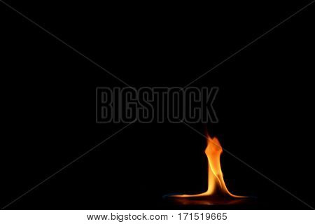 Beautiful Fire Flames On A Black Background.