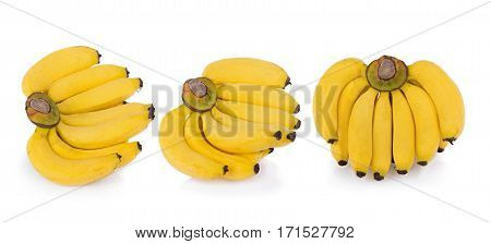CloseUp banana isolated on white background. food