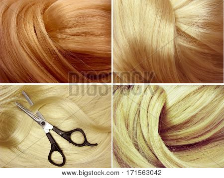shiny dark hair texrure abstract background fashion collage