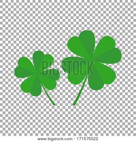 Four leaf clover icon. Two vector leaf