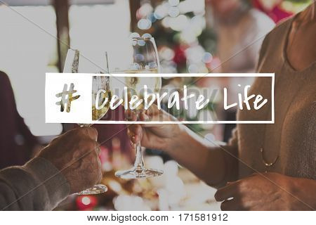 Celebrate Cheers Merrirent Toast Heppy Life