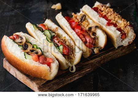 Assortment Of Homemade Hot Dogs