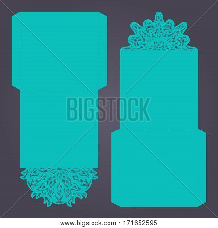 Abstract Wedding Cutout Invitation Template. Suitable For Lasercutting. Lace Folds.