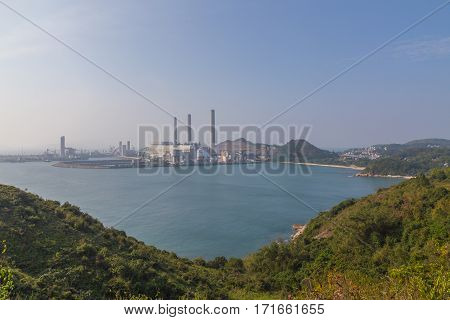 View Of Lamma Island Power Station Panorama