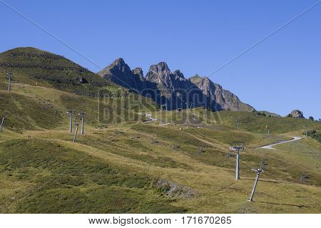 Beautiful mountain landscape next to Fuegen in the Zillertal in Austria F