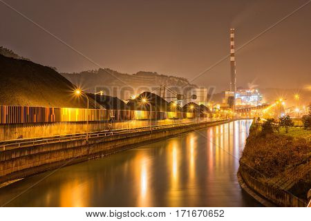 A photo taken near Arcelor, in Gijon, Asturias, Spain.