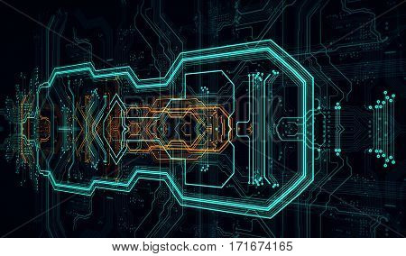 Circuit board background can be used as digital dynamic wallpaper technology background. 3D illustration