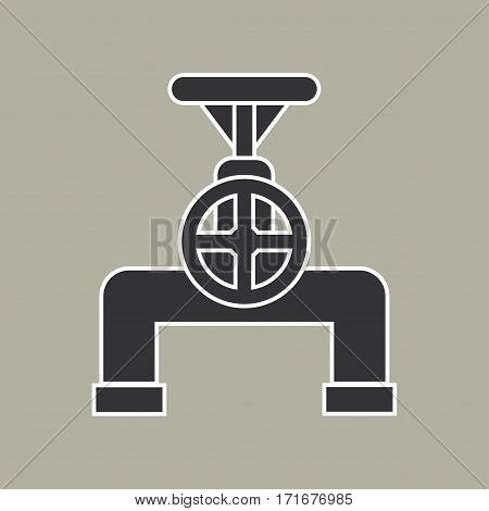 Pipe with valve icon. Vector illustration. - stock vector