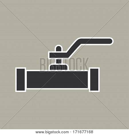 Pipe with valve icon. Vector illustration. - stock vector