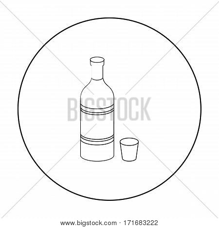 Vodka icon in outline style isolated on white background. Alcohol symbol vector illustration.