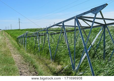 Assembly And Installation Of New Support Of A Power Line