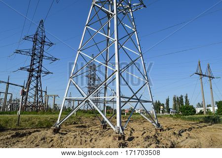 Construction Of A High-voltage Power Line.