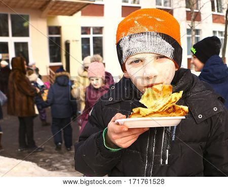 School Kids Celebrate Maslenitsa Pancake Week