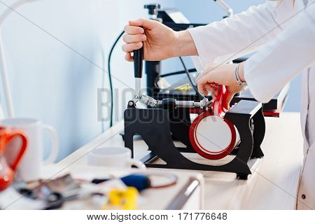 Woman Making Thermal Transfer Print