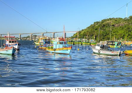 Vila Velha , Brazil - December 26Th , 2016 ;fishing  Boats  Storage Facility In Vila Velha On Prainh