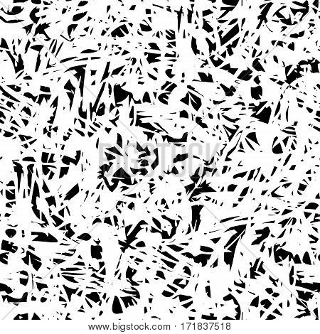Vector seamless grunge pattern. Abstract background with chaotic brush strokes. Monochrome hand drawn texture
