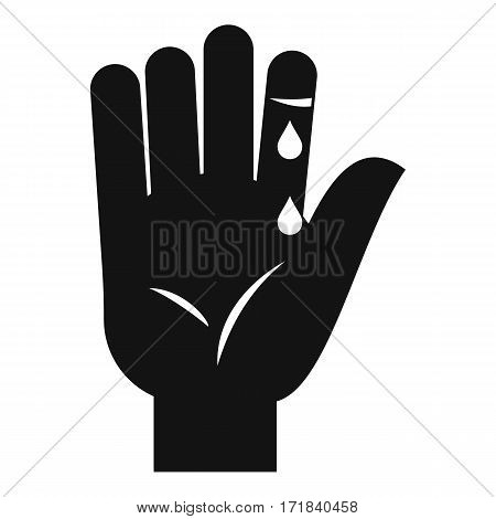 Finger with blood dripping icon. Simple illustration of finger with blood dripping vector icon for web