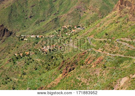 Mountain road to Masca village on Tenerife Canary Islands Spain