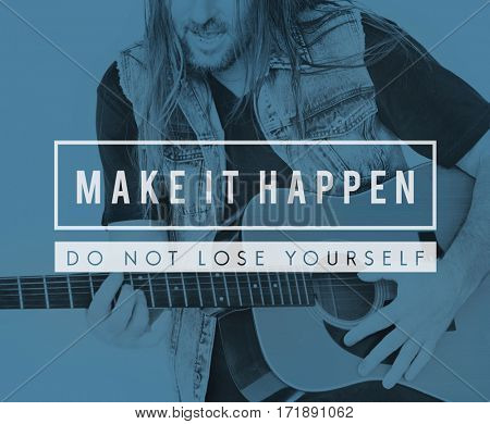 Make It Happen Motivation Support Word