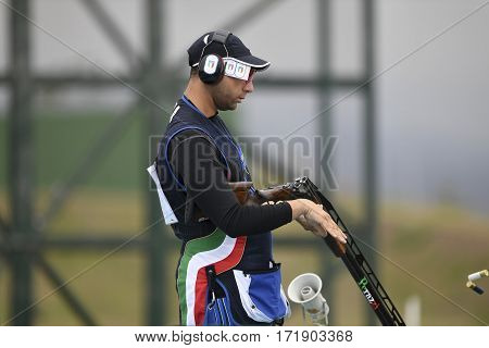 Rio Brazil - august 10 2016: BARILLA Antonino (ITA) during Double Trap Men at Olympic Games 2016 in Olympic Shooting Centre Deodoro