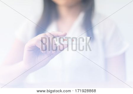 Rapid test cassette for HIV test The result showed Negative