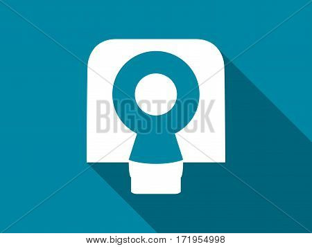 Tomography icon with long shadow. Magnetic resonance imaging. Vector illustration