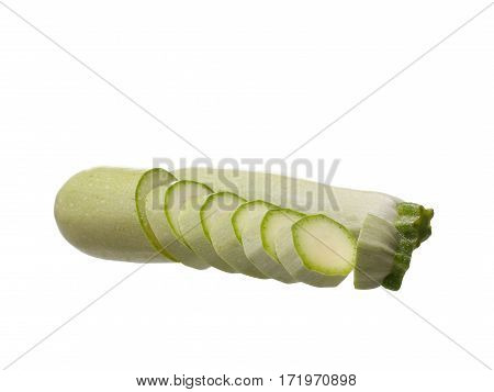 Fresh vegetable marrow. Isolated on white bacground
