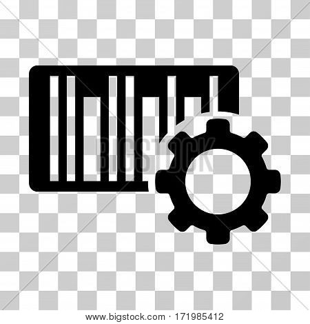 Bar Code Settings vector pictograph. Illustration style is a flat iconic black symbol on a transparent background.