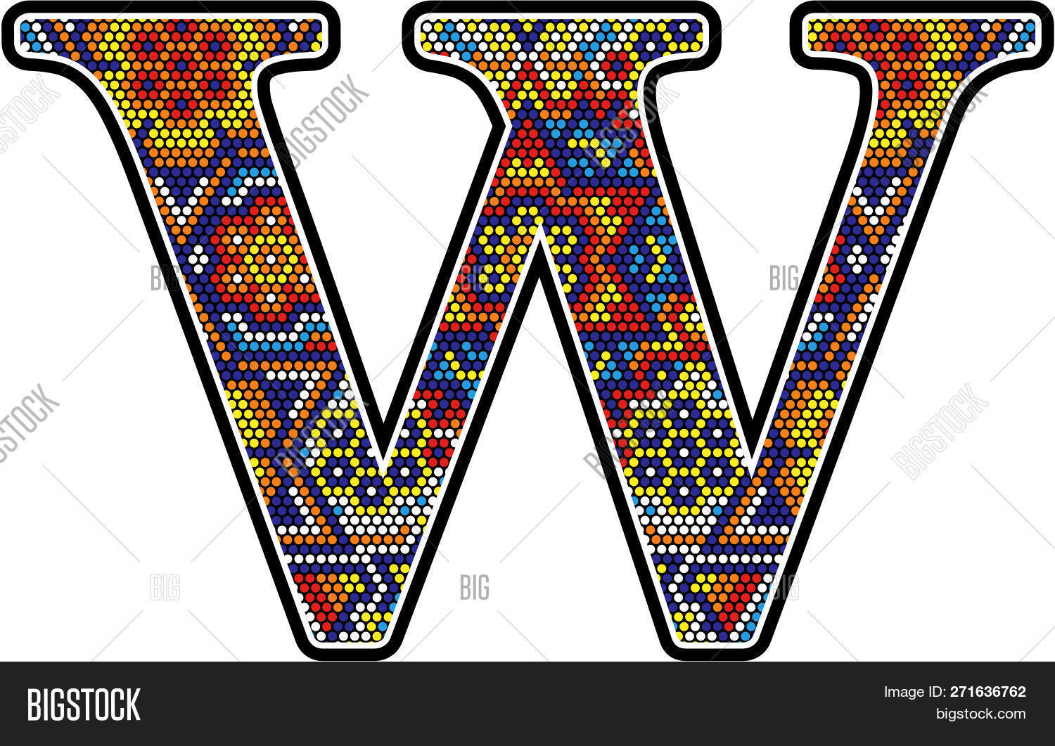 Initial W Colorful Vector & Photo (Free Trial) | Bigstock