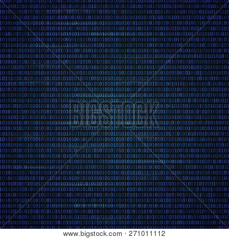 Binary Code Bright Blue Background. Programming Code. Dark Net Concept. Digital Web Technology. Dark