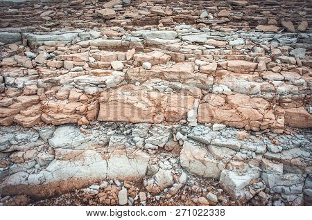 Beautiful Clay Texture Consisting Of Many Layers Gray With Brown