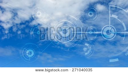 Cloud Computing Network Concept. Data Protection. Global Cyber Space Network Security Concept. Safe 