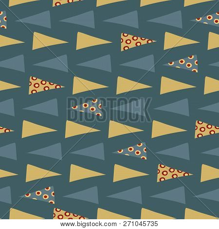 Yellow Blue Triangle Flow On Dark Blue Background