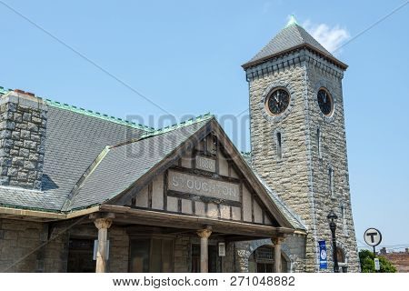 Stoughton, Ma, Usa - Jun. 13, 2017: Stoughton Railway Station Was Built In 1888 At Wyman Street, Sto