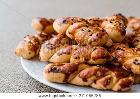 Turkish Salted Cookies With Black Cumin / Burgu Kurabiye.