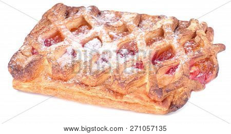 Twist Bun With Jam On White Background