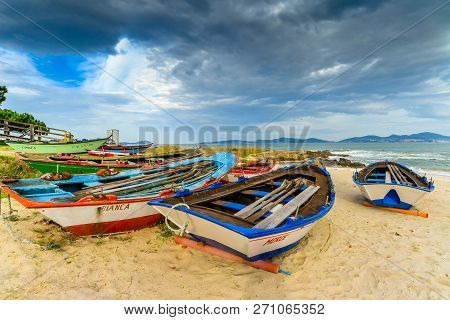Colorful Boats On The Beach