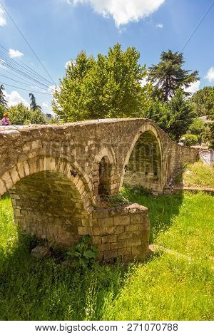 Tirana, Albania- 01 July 2014: The Tanners Bridge, Or Tabak Bridge, A Ottoman Stone Arch Bridge Buil