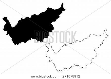 Valais (cantons Of Switzerland, Swiss Cantons, Swiss Confederation) Map Vector Illustration, Scribbl