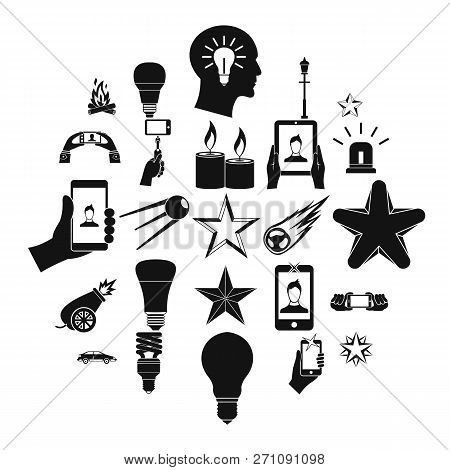 Flicker Icons Set. Simple Set Of 25 Flicker Icons For Web Isolated On White Background
